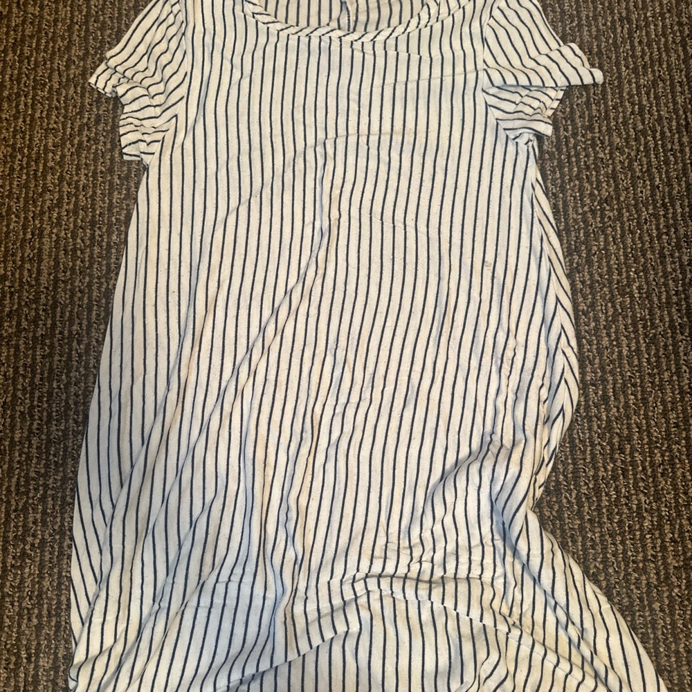 Striped White and Black Dress